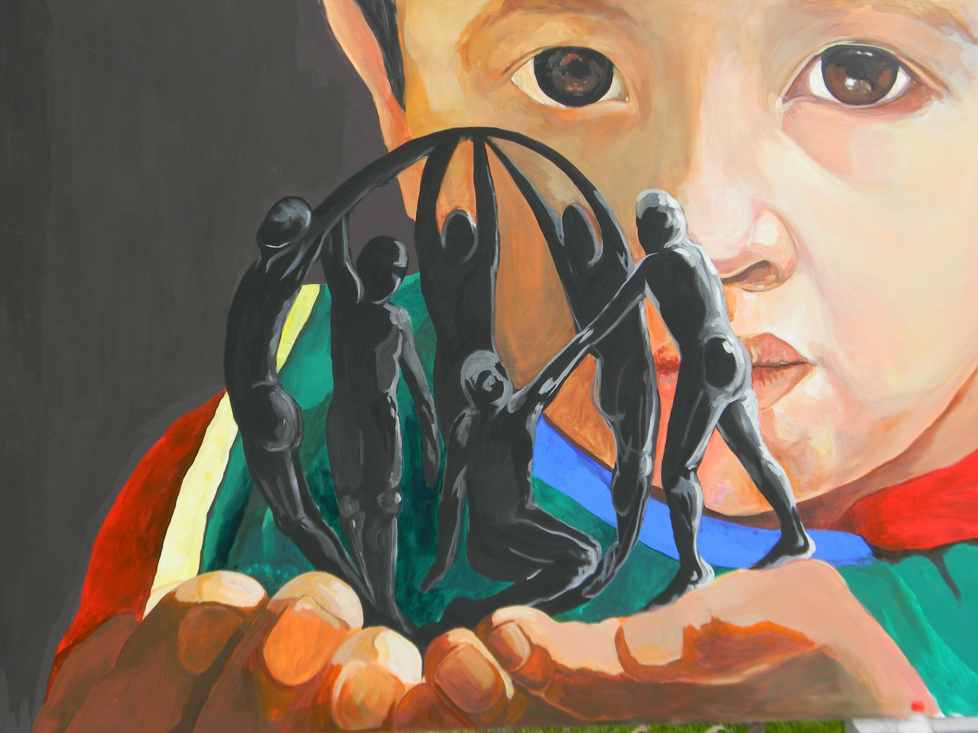 Acrílico de Fabiola Díaz Vargas -Medidas 3 x 2 metros - Realizada en el marco del Proyecto con la Universidad Nacional de Luján - Año 2016